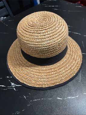 Women’s Straw Sun Hat with Black Band
